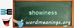 WordMeaning blackboard for showiness